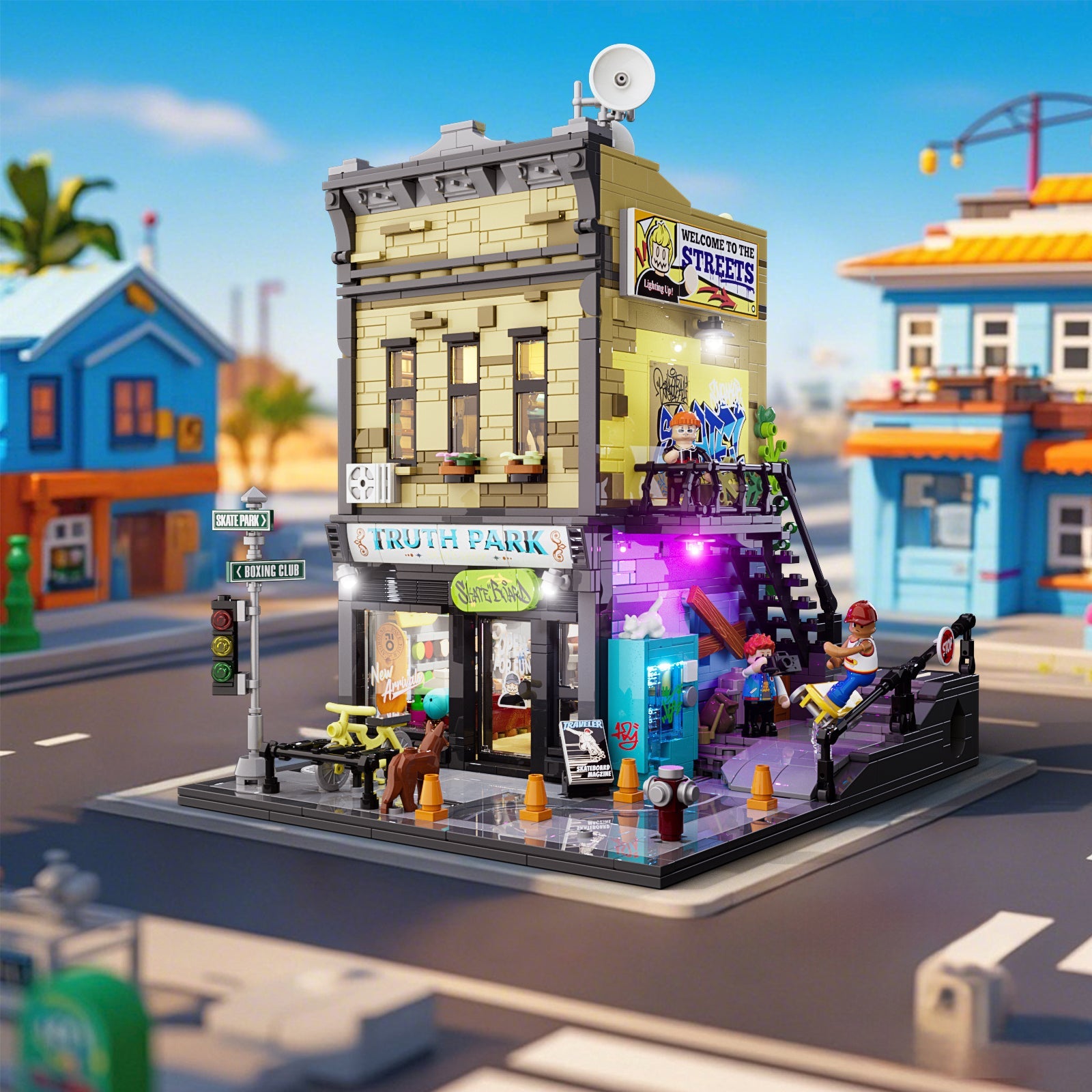 Lumibricks/Funwhole - F9051 -  Town Series - Skate Shop - 1573 Pieces