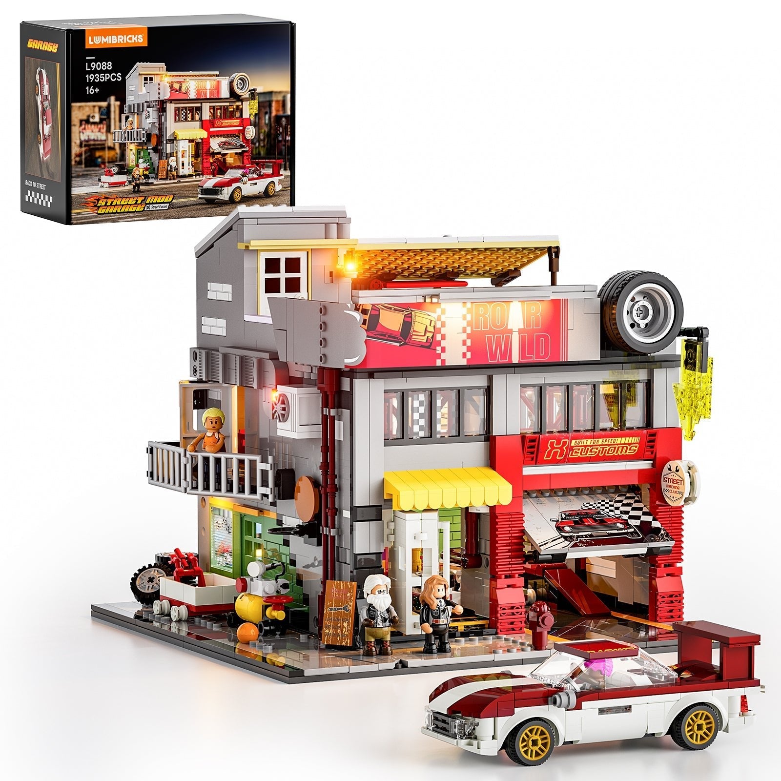 Lumibricks/Funwhole - L9088 - Street Mod Garage - 1935 Pieces