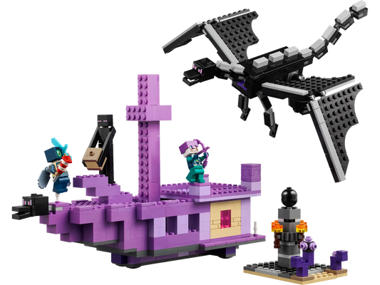Compatible - 21264 - Minecraft - The Ender Dragon And End Ship - 657 Pieces