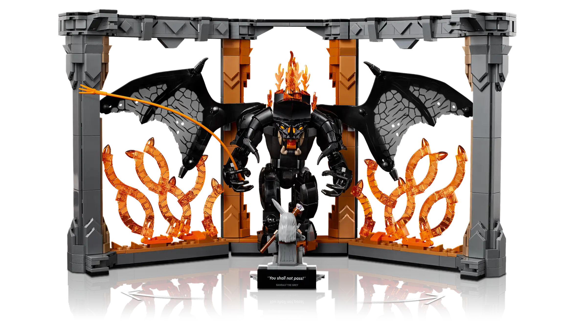 Compatible - Icons - 10367 - The Lord of The Rings - Balrog Book Nook - 1201 Pieces
