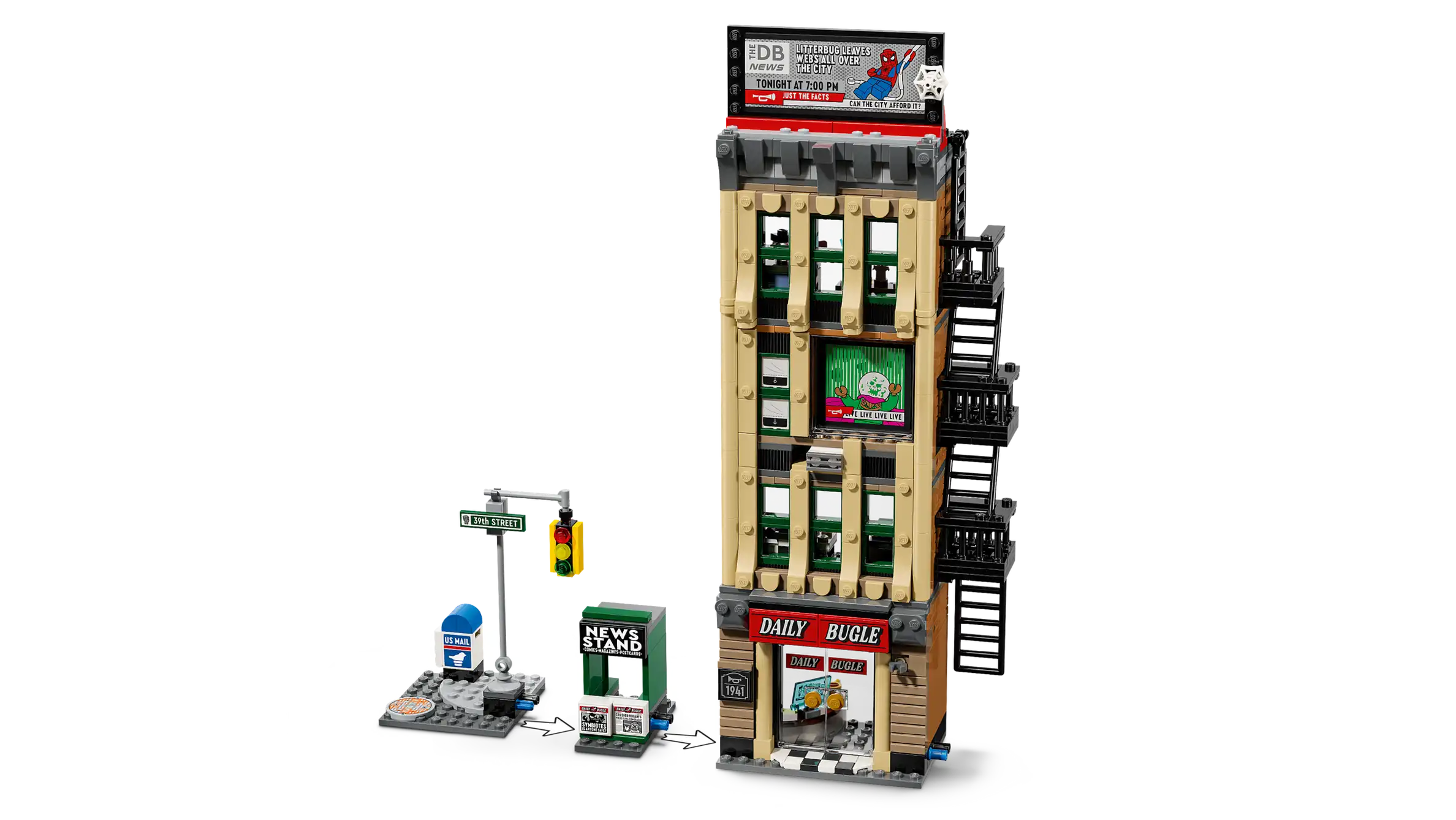 Compatible - Marvel - 76342 - Spider-Man vs Ray Mysterio The Daily Bugle - 781 Pieces