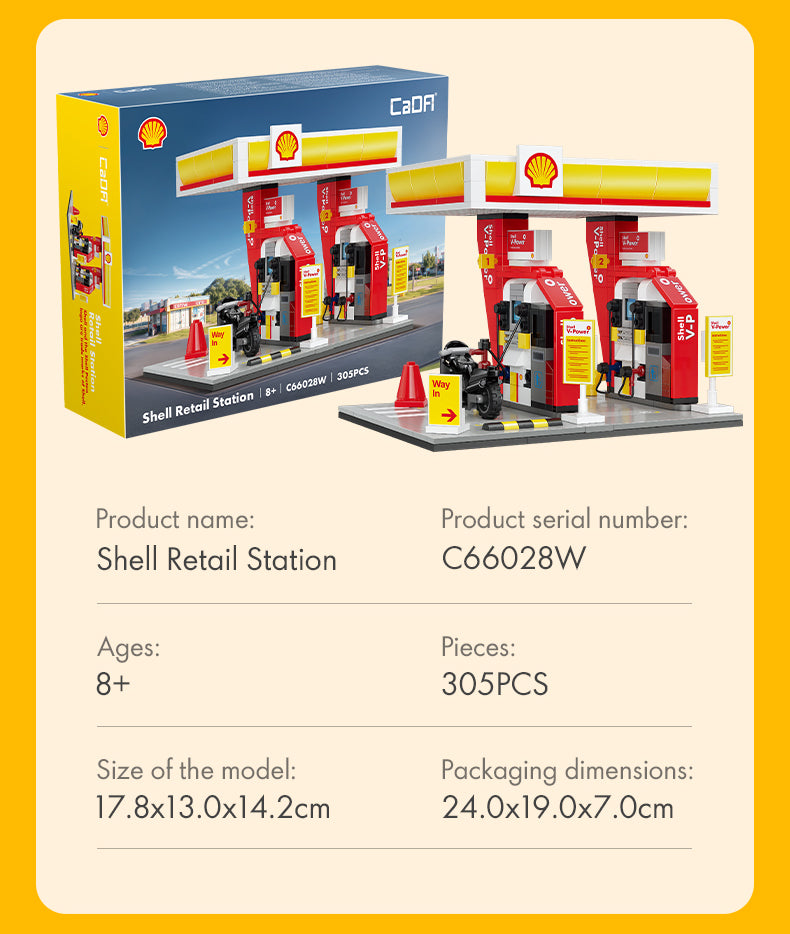 CaDA - C66028 - Shell Retail Station - 305 Pieces (Group Order Discount Not Applicable)