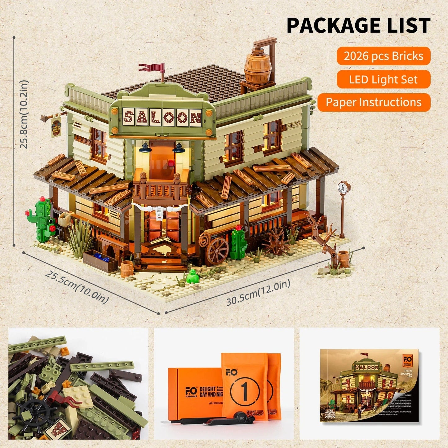 Funwhole/Lumibricks - F9021 - Western Saloon - 2026 Pieces