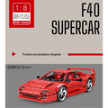 XJD - JD017 - Ferrari F40 - 1:8 Scale - 4026 Pieces