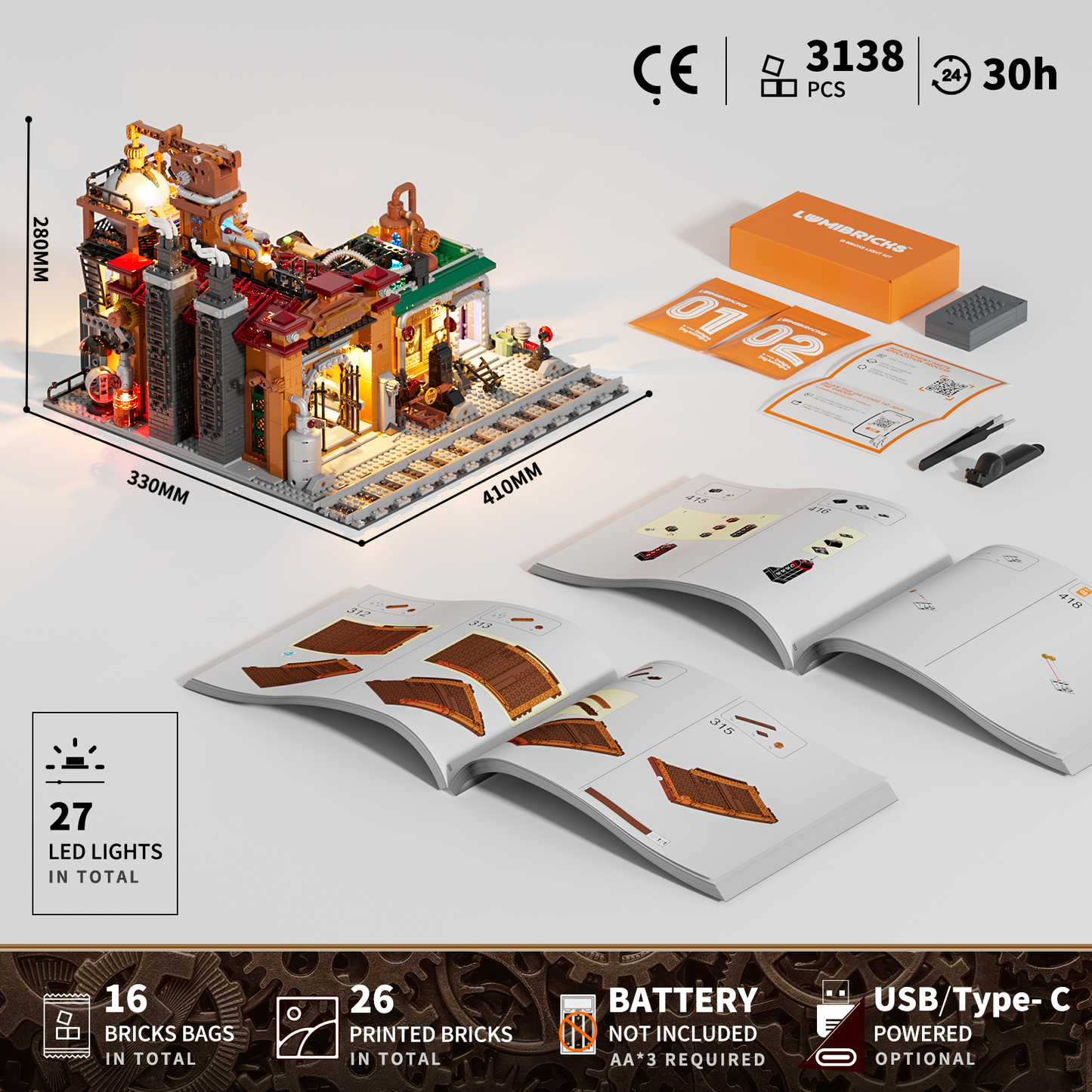 Funwhole/Lumibricks - F9101 - Iron Ore Factory - 3138 Pieces