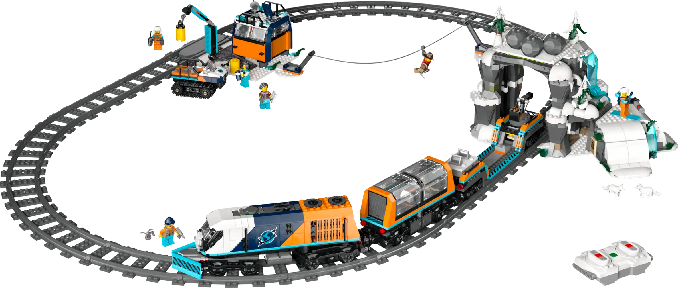 Compatible - City - 60470 - Explorer's Arctic Polar Express Train - 1517 Pieces (Contains Battery)