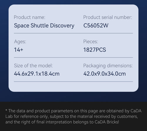 CaDA - C56062 - NASA Space Shuttle Discovery - 1827 Pieces
