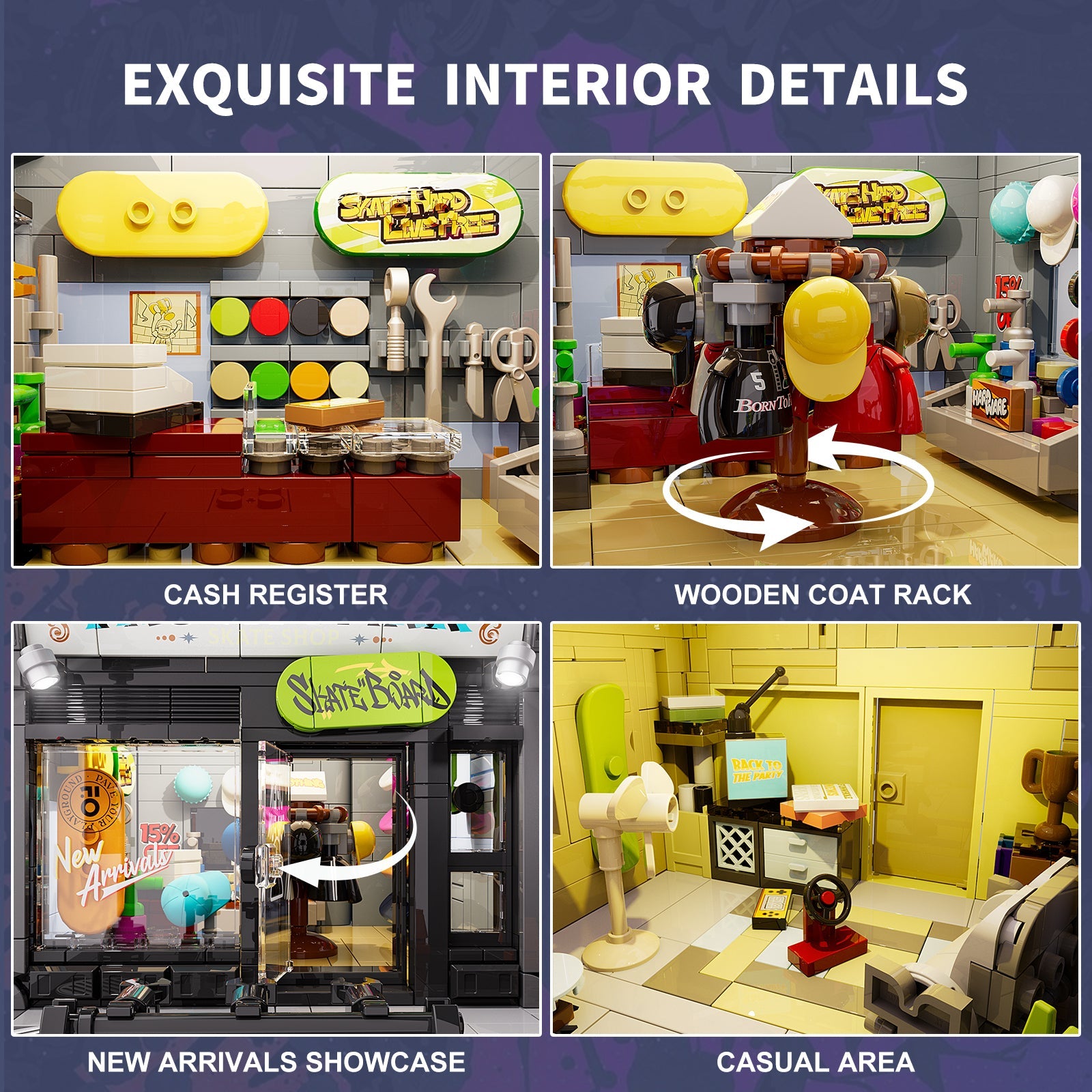 Lumibricks/Funwhole - F9051 -  Town Series - Skate Shop - 1573 Pieces