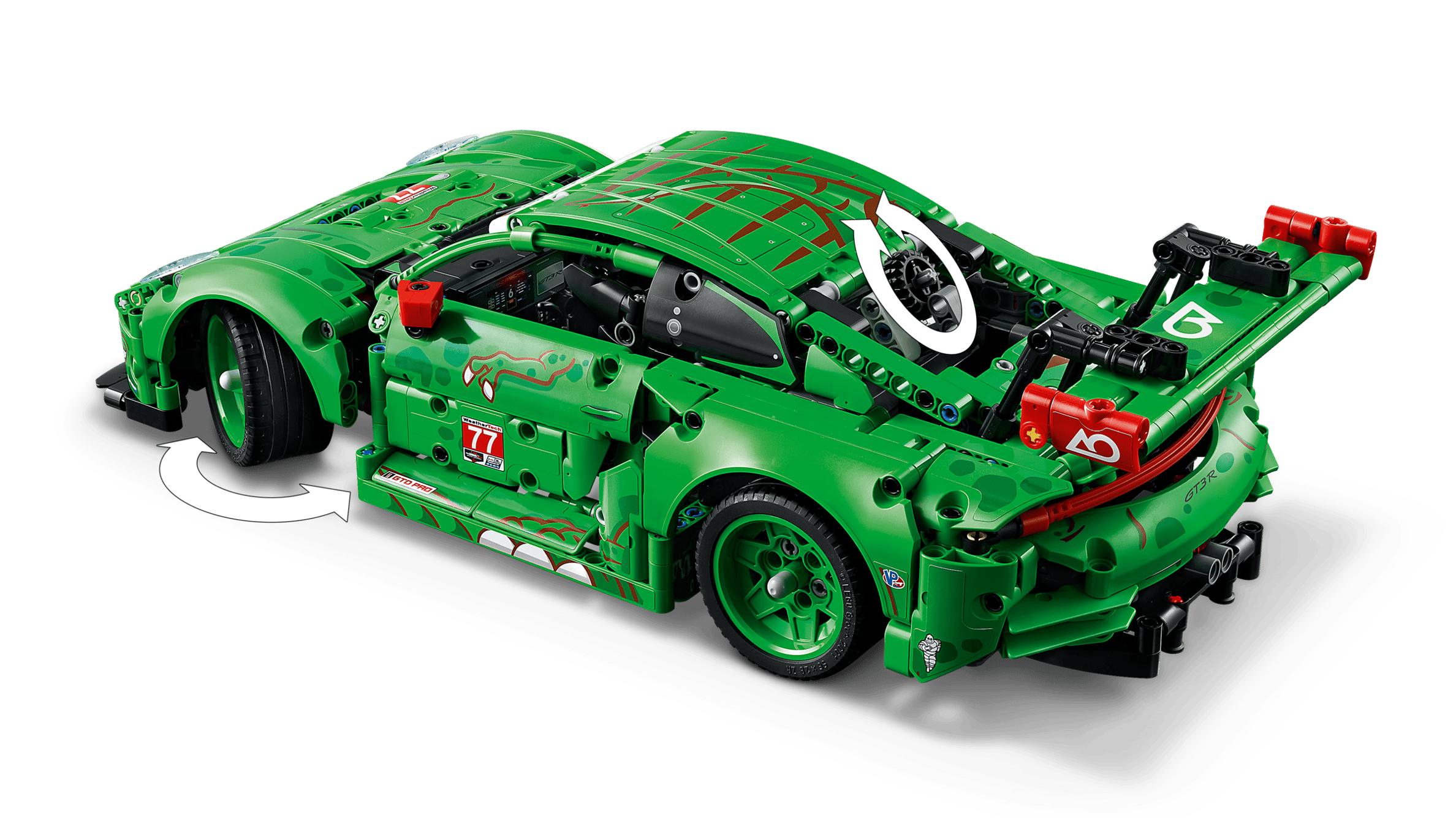 Compatible - Technic - 42224 - Porsche RSR GT3 R Rexy AO - 1313 Pieces