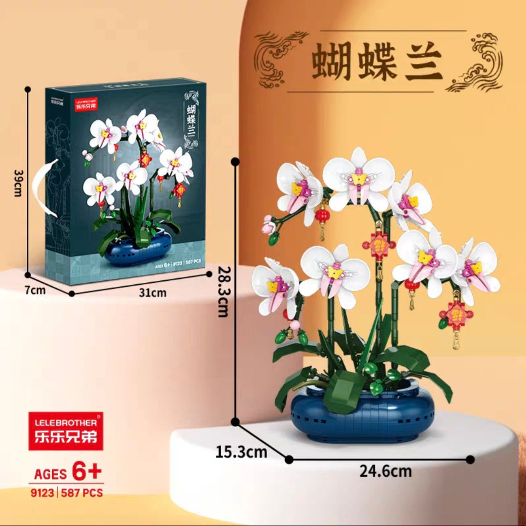 Lele - Orchids - Comes With Buildable Base - 587 Pieces