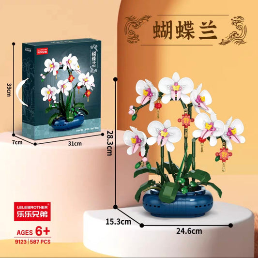 Lele - Orchids - Comes With Buildable Base - 587 Pieces
