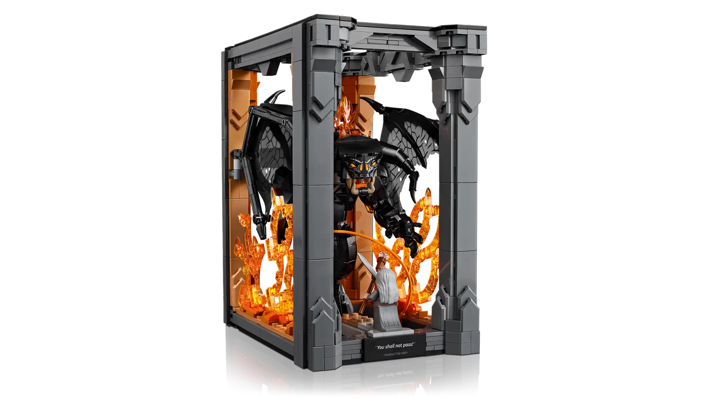 Compatible - Icons - 10367 - The Lord of The Rings - Balrog Book Nook - 1201 Pieces
