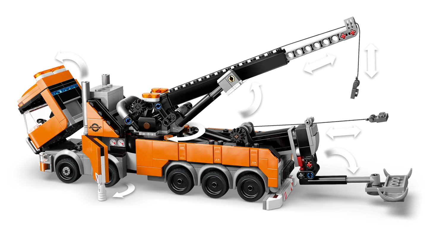 Compatible - 60467 - City - Heavy Duty Recovery Tow Truck with Crane - 793 Pieces