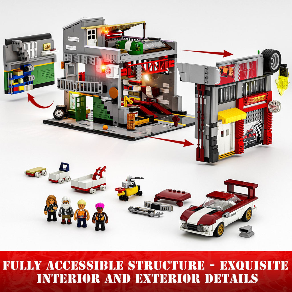 Funwhole/Lumibricks - L9088 - Street Mod Garage - 1935 Pieces