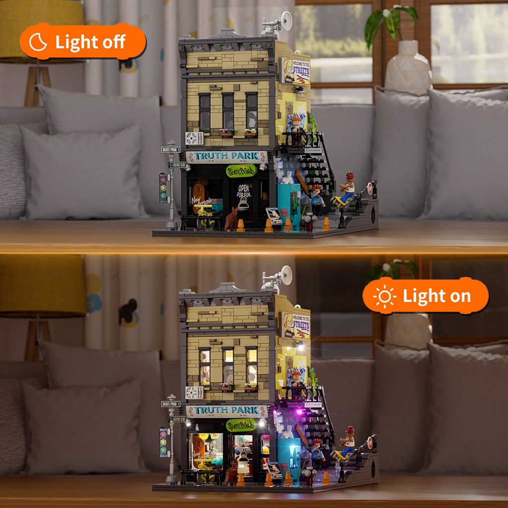 Funwhole/Lumibricks - F9051 -  Town Series - Skate Shop - 1573 Pieces