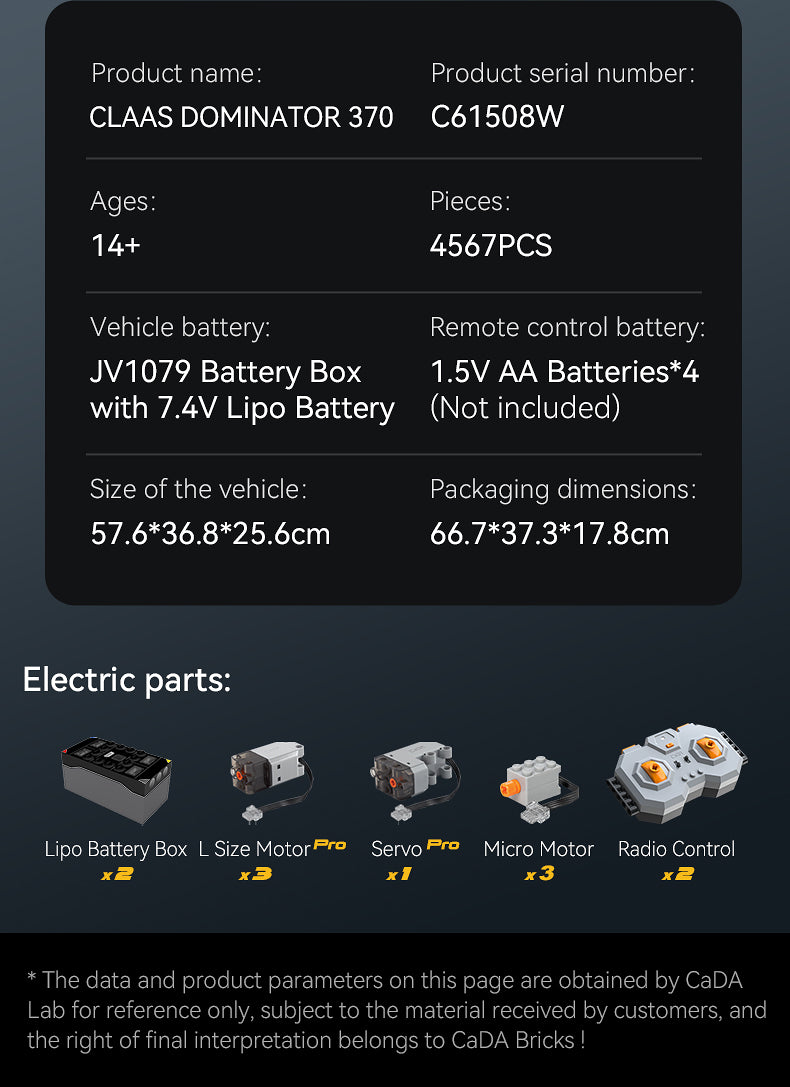 CADA - C61508 - Master Series - Claas Dominator 370 - 4567 Pieces