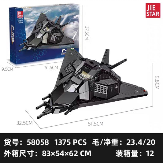 Jiestar - 58058 - Lockheed Martin F117A Nighthawk - 1375 Pieces