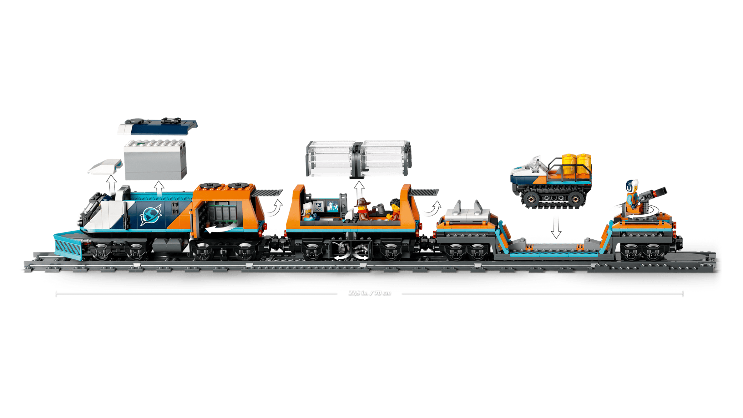 Compatible - City - 60470 - Explorer's Arctic Polar Express Train - 1517 Pieces (Contains Battery)