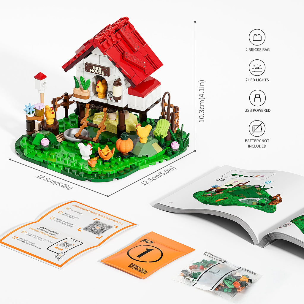 Funwhole/Lumibricks - F9034 - Farm Life - The Hen House - 323 Pieces