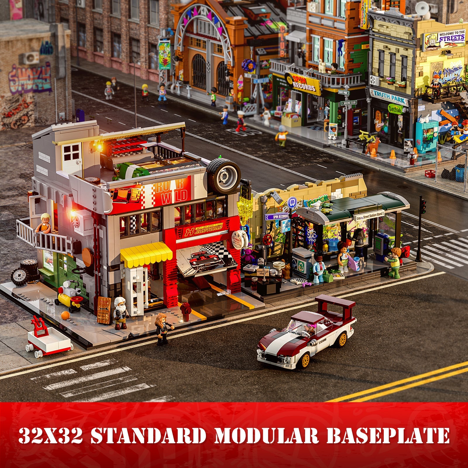Lumibricks/Funwhole - L9088 - Street Mod Garage - 1935 Pieces