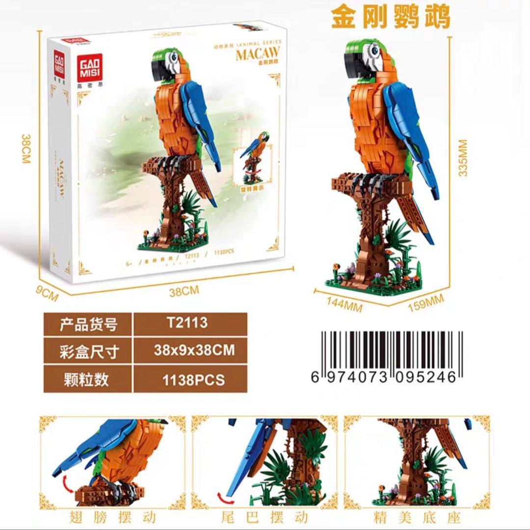 Gaomisi - T2113 - Buildable Macaw - 1138 Pieces