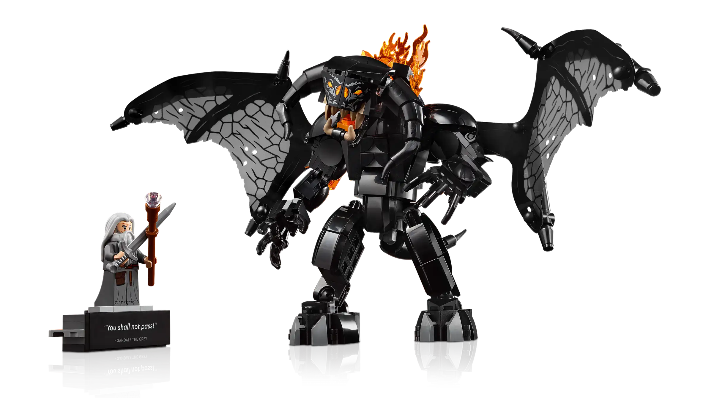 Compatible - Icons - 10367 - The Lord of The Rings - Balrog Book Nook - 1201 Pieces