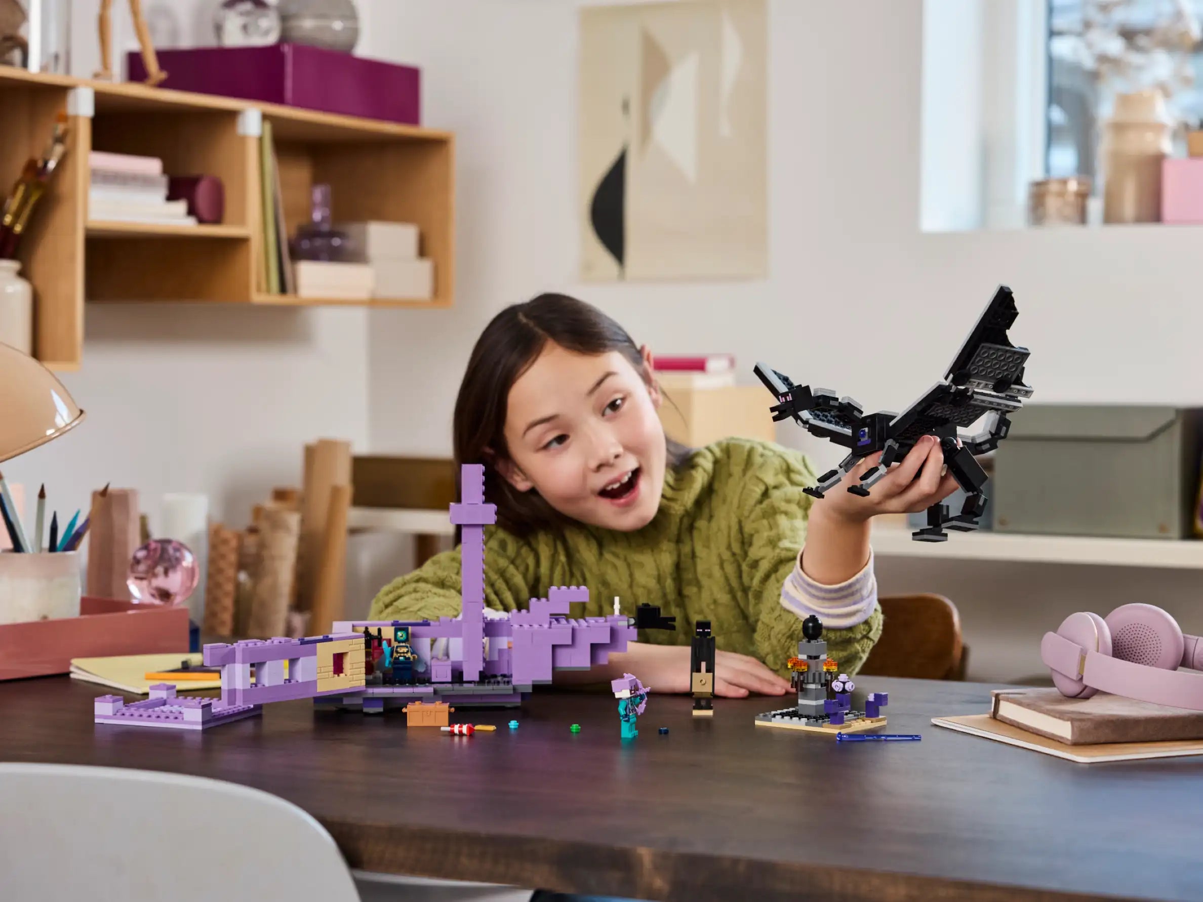 Compatible - Minecraft - 21264 - Ender Dragon and End Ship - 657 Pieces
